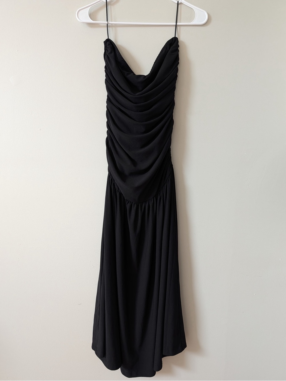 Pixie Market Black Draped Cowl Midi Dress